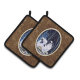 Caroline'S Treasures Starry Night Japanese Chin Pair Of Pot Holders Ss8374Pthd, 7.5Hx7.5W, Multicolor