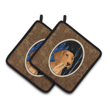 Caroline'S Treasures Starry Night Dachshund Pair Of Pot Holders Ss8379Pthd, 7.5Hx7.5W, Multicolor