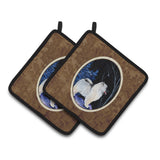 Caroline'S Treasures Starry Night Keeshond Pair Of Pot Holders Ss8380Pthd, 7.5Hx7.5W, Multicolor