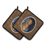 Caroline'S Treasures Starry Night Chesapeake Bay Retriever Pair Of Pot Holders Ss8384Pthd, 7.5Hx7.5W, Multicolor