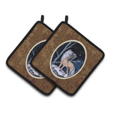 Caroline'S Treasures Starry Night Chinese Crested Pair Of Pot Holders Ss8390Pthd, 7.5Hx7.5W, Multicolor