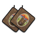 Caroline'S Treasures Australian Kelpie Pair Of Pot Holders Ss8422Pthd, 7.5Hx7.5W, Multicolor