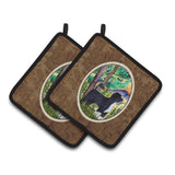 Caroline'S Treasures Portuguese Water Dog Pair Of Pot Holders Ss8429Pthd, 7.5Hx7.5W, Multicolor