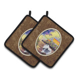 Caroline'S Treasures Keeshond Pair Of Pot Holders Ss8452Pthd, 7.5Hx7.5W, Multicolor