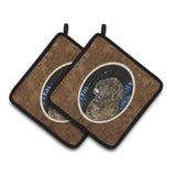 Caroline'S Treasures Starry Night Mastiff Pair Of Pot Holders Ss8463Pthd, 7.5Hx7.5W, Multicolor
