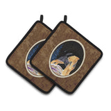 Caroline'S Treasures Starry Night Welsh Terrier Pair Of Pot Holders Ss8464Pthd, 7.5Hx7.5W, Multicolor