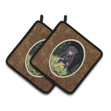 Caroline'S Treasures Starry Night Rottweiler Pair Of Pot Holders Ss8475Pthd, 7.5Hx7.5W, Multicolor