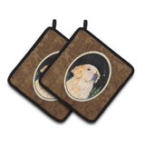 Caroline'S Treasures Starry Night Golden Retriever Pair Of Pot Holders Ss8480Pthd, 7.5Hx7.5W, Multicolor