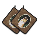 Caroline'S Treasures Starry Night Collie Smooth Pair Of Pot Holders Ss8484Pthd, 7.5Hx7.5W, Multicolor