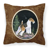 Caroline'S Treasures Ss8500Pw1414 Starry Night Fox Terrier Decorative Canvas Fabric Pillow, Large, Multicolor