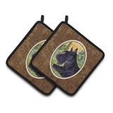 Caroline'S Treasures Scottish Terrier Pair Of Pot Holders Ss8511Pthd, 7.5Hx7.5W, Multicolor