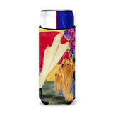 Lady With Her Yorkie Ultra Beverage Insulators For Slim Cans Ss8522Muk