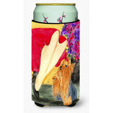 Lady With Her Yorkie Tall Boy Beverage Insulator Beverage Insulator Hugger