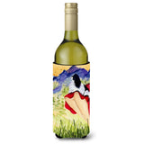 Lady With Her Japanese Chin Wine Bottle Beverage Insulator Beverage Insulator Hugger Ss8524Literk