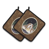Caroline'S Treasures Starry Night Bearded Collie Pair Of Pot Holders Ss8529Pthd, 7.5Hx7.5W, Multicolor