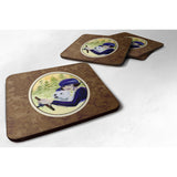 Caroline'S Treasures Ss8532Fc Woman Driving With Her Westie Foam Coasters (Set Of 4), 3.5 H X 3.5 W, Multicolor