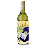 Woman Driving With Her Westie Wine Bottle Beverage Insulator Beverage Insulator Hugger