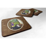 Caroline'S Treasures Ss8535Fc Little Girl With Her Bernese Mountain Dog Foam Coasters (Set Of 4), 3.5 H X 3.5 W, Multi