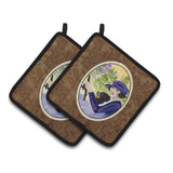 Caroline'S Treasures Lady Driving With Her Pomeranian Pair Of Pot Holders Ss8538Pthd, 7.5Hx7.5W, Multicolor