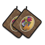 Caroline'S Treasures Brussels Griffon Pair Of Pot Holders Ss8543Pthd, 7.5Hx7.5W, Multicolor