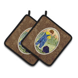 Caroline'S Treasures Little Boy With His Pomeranian Pair Of Pot Holders Ss8544Pthd, 7.5Hx7.5W, Multicolor