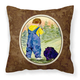 Caroline'S Treasures Ss8544Pw1414 Little Boy With His Pomeranian Fabric Pillow, Large, Multicolor