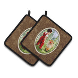 Caroline'S Treasures Little Boy With His Golden Retriever Pair Of Pot Holders Ss8545Pthd, 7.5Hx7.5W, Multicolor