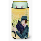 Lady Driving With Her Briard Tall Boy Beverage Insulator Beverage Insulator Hugger