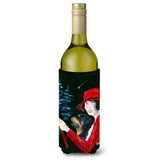 Lady Driving With Her Rottweiler Wine Bottle Beverage Insulator Beverage Insulator Hugger