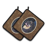 Caroline'S Treasures Starry Night Tibetan Mastiff Pair Of Pot Holders Ss8552Pthd, 7.5Hx7.5W, Multicolor