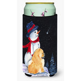 Snowman With Chow Chow Tall Boy Beverage Insulator Beverage Insulator Hugger