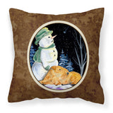 Caroline'S Treasures Ss8555Pw1414 Snowman With Welsh Terrier Fabric Pillow, Large, Multicolor