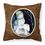 Caroline'S Treasures Ss8557Pw1414 Snowman With Keeshond Decorative Canvas Fabric Pillow, Large, Multicolor