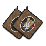 Caroline'S Treasures Corgi Pair Of Pot Holders Ss8570Pthd, 7.5Hx7.5W, Multicolor
