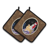 Caroline'S Treasures Golden Retriever Pair Of Pot Holders Ss8579Pthd, 7.5Hx7.5W, Multicolor