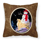 Caroline'S Treasures Ss8579Pw1414 Golden Retriever With Snowman In Red Hat Pillow, Large, Multicolor