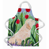 Caroline'S Treasures Ss8610Apron Golden Retriever Apron, Large, Multicolor
