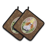 Caroline'S Treasures English Toy Spaniel Pair Of Pot Holders Ss8613Pthd, 7.5Hx7.5W, Multicolor