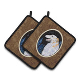 Caroline'S Treasures Borzoi Pair Of Pot Holders Ss8626Pthd, 7.5Hx7.5W, Multicolor
