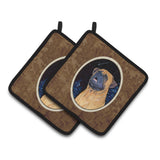 Caroline'S Treasures Bullmastiff Pair Of Pot Holders Ss8672Pthd, 7.5Hx7.5W, Multicolor