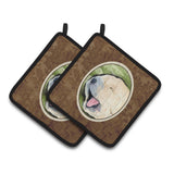 Caroline'S Treasures Golden Retriever Pair Of Pot Holders Ss8717Pthd, 7.5Hx7.5W, Multicolor