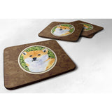 Caroline'S Treasures Ss8719Fc Shiba Inu Foam Coasters (Set Of 4), 3.5 H X 3.5 W, Multicolor