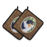 Caroline'S Treasures Australian Shepherd Pair Of Pot Holders Ss8737Pthd, 7.5Hx7.5W, Multicolor