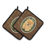 Caroline'S Treasures Pomeranian Pair Of Pot Holders Ss8746Pthd, 7.5Hx7.5W, Multicolor