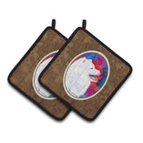Caroline'S Treasures Samoyed Pair Of Pot Holders Ss8752Pthd, 7.5Hx7.5W, Multicolor