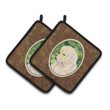 Caroline'S Treasures Golden Retriever Pair Of Pot Holders Ss8757Pthd, 7.5Hx7.5W, Multicolor