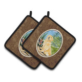 Caroline'S Treasures Golden Retriever Pair Of Pot Holders Ss8758Pthd, 7.5Hx7.5W, Multicolor