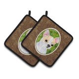 Caroline'S Treasures Chihuahua Pair Of Pot Holders Ss8786Pthd, 7.5Hx7.5W, Multicolor