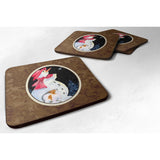 Caroline'S Treasures Ss8793Fc Snowman With Papillon Foam Coasters Set Of 4 (Set Of 4), 3.5 H X 3.5 W, Multicolor