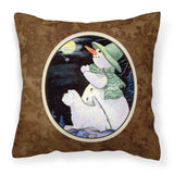 Caroline'S Treasures Ss8797Pw1414 Snowman With Westie Decorative Canvas Fabric Pillow, Large, Multicolor